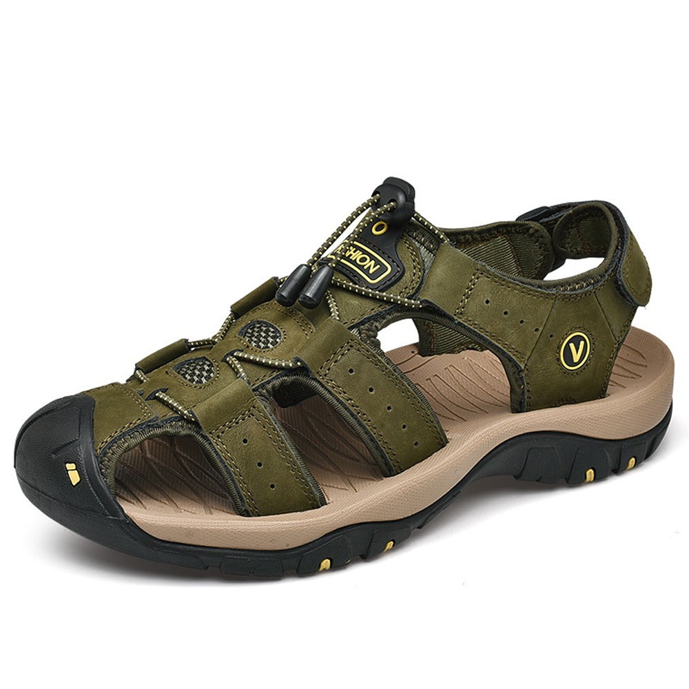 Sandalen aus echtem Leder für Herren Lässig zum Wandern Trekking oder Spazierengehen