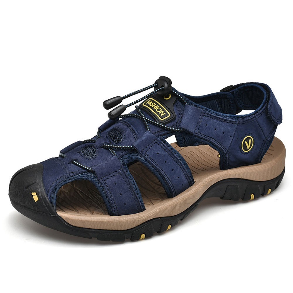 Sandalen aus echtem Leder für Herren Lässig zum Wandern Trekking oder Spazierengehen