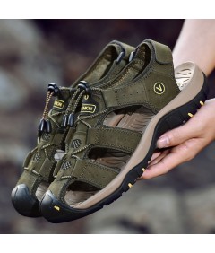 Sandalen aus echtem Leder für Herren Lässig zum Wandern Trekking oder Spazierengehen