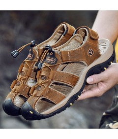 Sandalen aus echtem Leder für Herren Lässig zum Wandern Trekking oder Spazierengehen