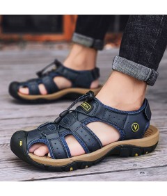 Sandalen aus echtem Leder für Herren Lässig zum Wandern Trekking oder Spazierengehen