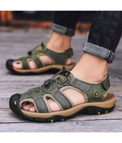 Sandalen aus echtem Leder für Herren Lässig zum Wandern Trekking oder Spazierengehen