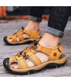 Sandalen aus echtem Leder für Herren Lässig zum Wandern Trekking oder Spazierengehen