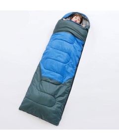 220cm x 75cm 4 Seasons Splice Color Cotton Sleeping Bag for Camping Hiking