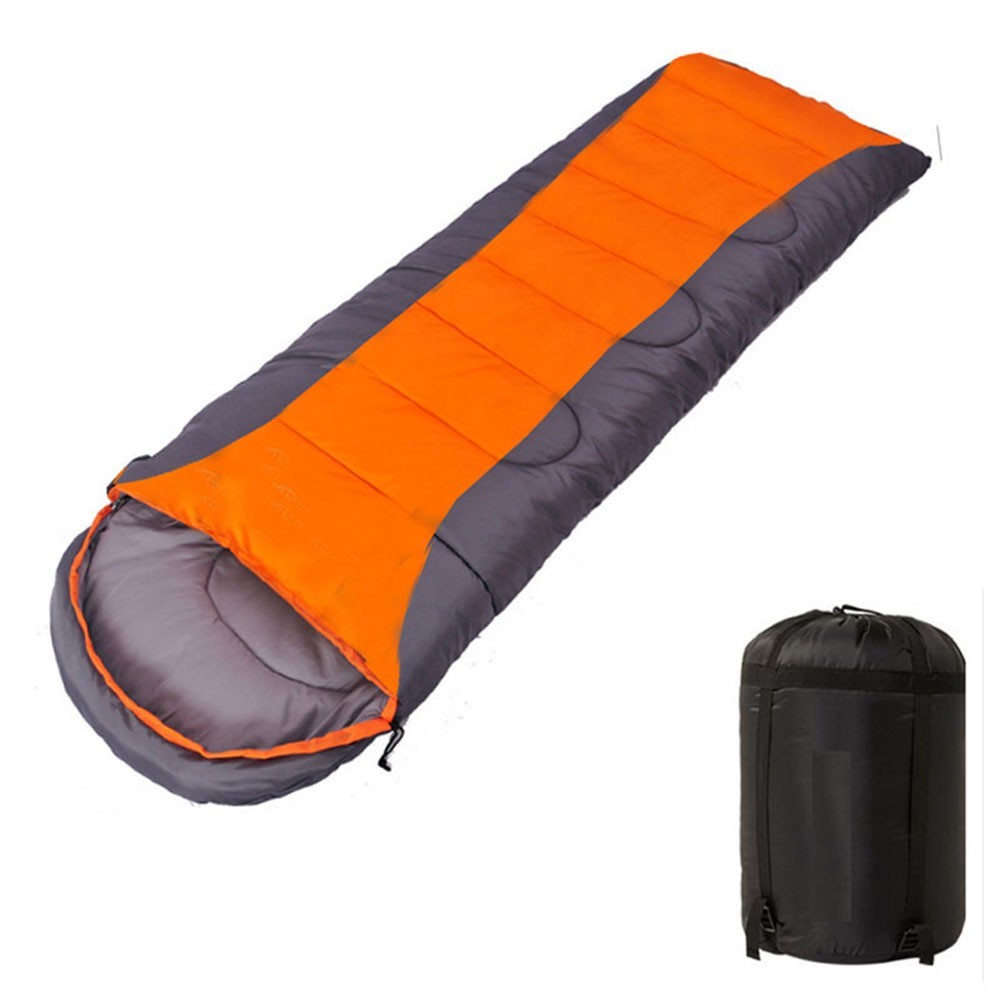 210cm x 75cm 4 Seasons Splice Color Cotton Sleeping Bag for Camping Hiking