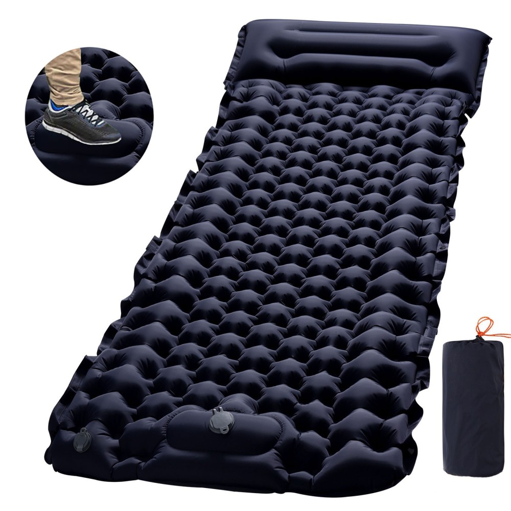 Foot-operated TPU Thickening Splicable Self Inflatable Air Camping Sleeping Pad