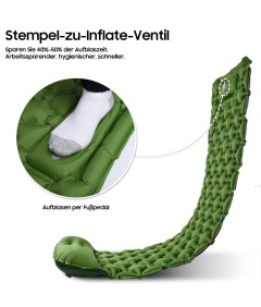 210cm x 75cm 4 Season Cotton Sleeping Bag and 190cm x 60cm Foot Operated TPU Self Inflatable Air Sleeping Pad Bundle