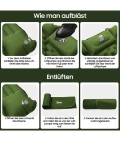 210cm x 75cm 4 Season Cotton Sleeping Bag and 190cm x 60cm Foot Operated TPU Self Inflatable Air Sleeping Pad Bundle