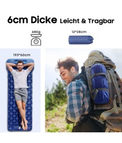 210cm x 75cm 4 Season Cotton Sleeping Bag and 190cm x 60cm Foot Operated TPU Self Inflatable Air Sleeping Pad Bundle