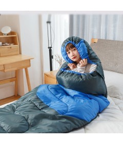 220cm x 75cm 4 Season Cotton Sleeping Bag and 190cm x 60cm Foot Operated TPU Self Inflatable Air Sleeping Pad Bundle